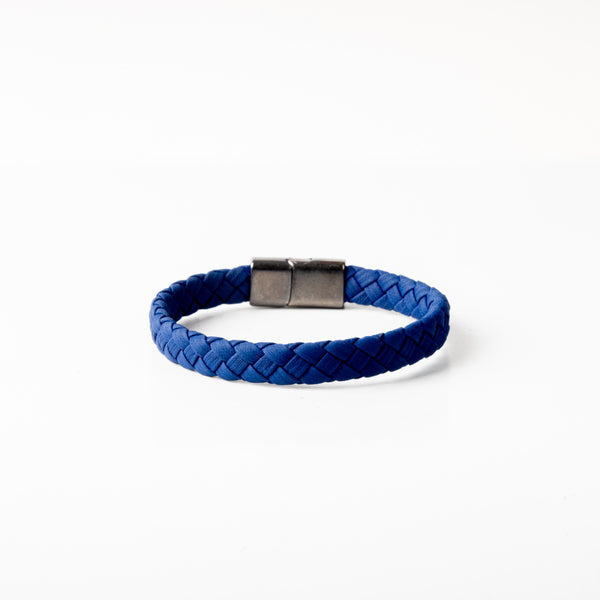 Blue Leather Bracelet