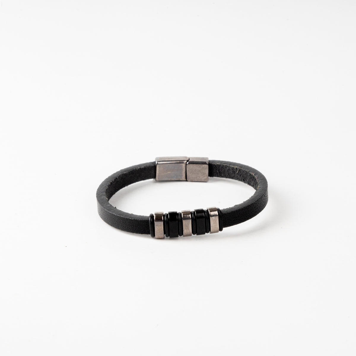 Single metal Leather Bracelet