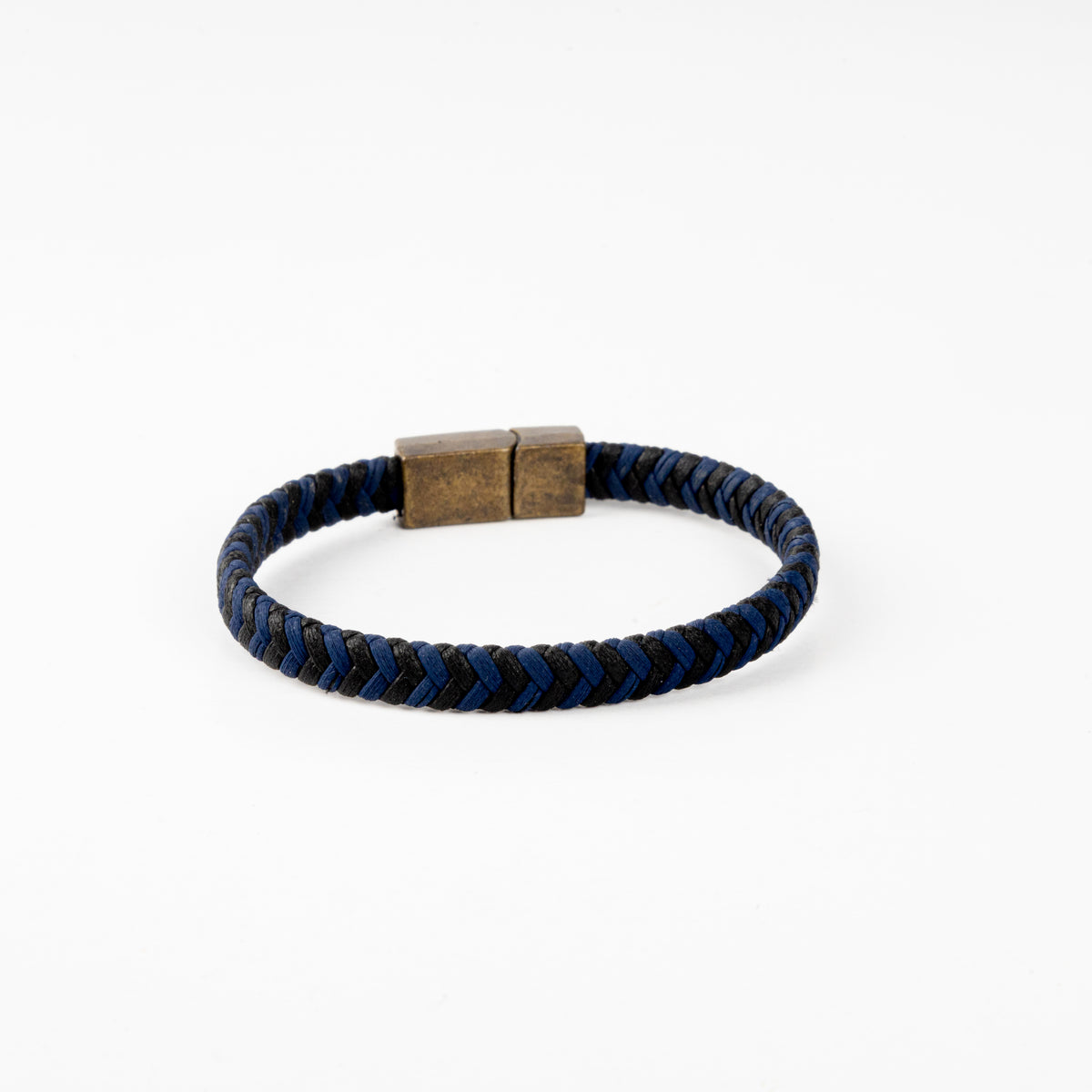 Blue and Black Leather Bracelet