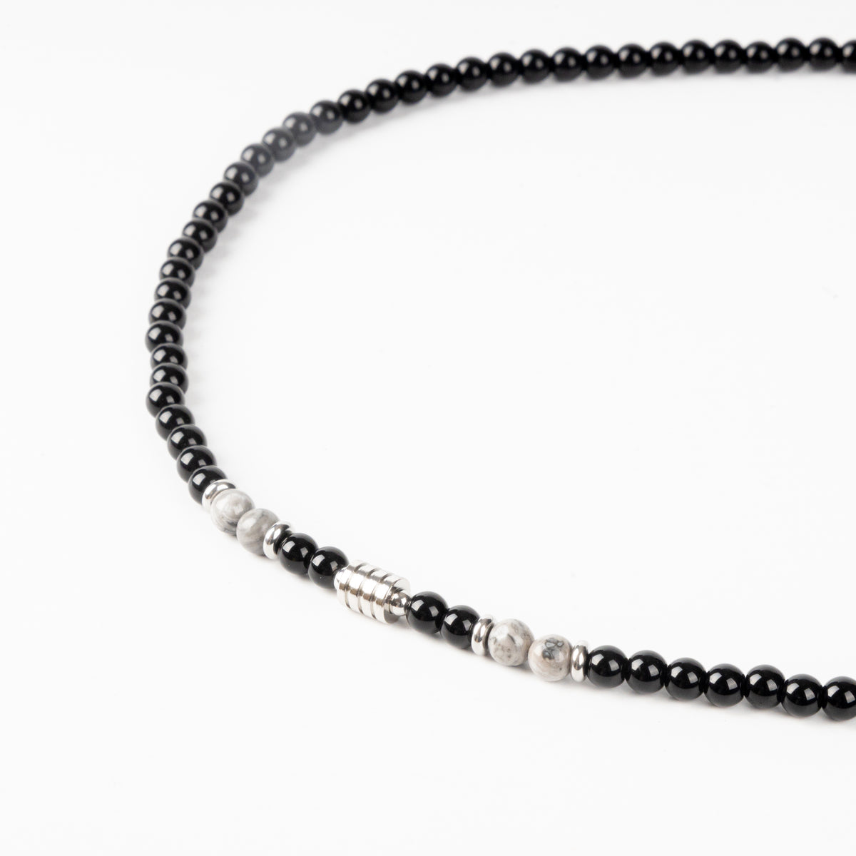 Gray and Black Beads Necklace